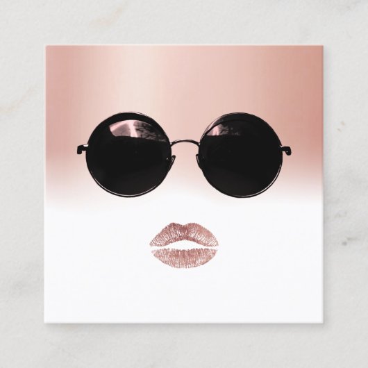 サングラスヘアメイクアップアーティスト美しいサロン スクエア名刺 (正面)