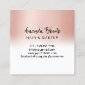 サングラスヘアメイクアップアーティスト美しいサロン スクエア名刺 (裏面)