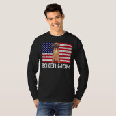 サングラスボクサーママ国旗アメリカ犬 Tシャツ (正面フル)