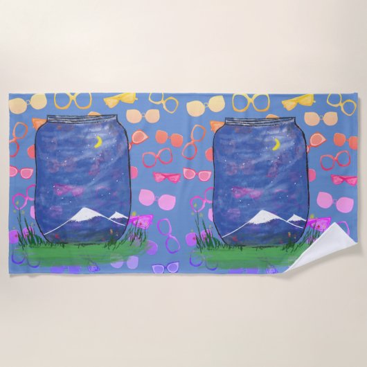 サングラスマウンテンアウトドアビーチタオル ビーチタオル (正面)