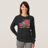 サングラスマスティフママ国旗アメリカ犬 Tシャツ (正面フル)