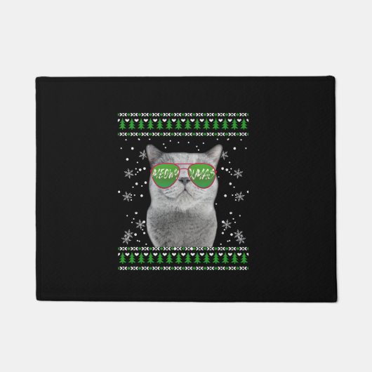 サングラスムイージュクリスマスセーター ドアマット (正面)