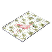 サングラスヤシの木が咲くピンクフラミンゴ ノートブック (左側)