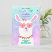 サングラスラマ子供の誕生日招待状 招待状 (スタンド正面)