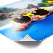 サングラスリラックスを着た猫マットレス フォトプリント            (角)