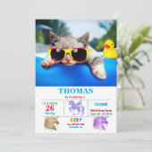 サングラスリラックスを着た猫マットレス 招待状 (スタンド正面)