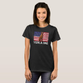サングラスヴィツラパパ旗米国犬 Tシャツ (正面フル)