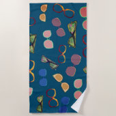 サングラスヴィンテージビーチムード  ビーチタオル (正面)