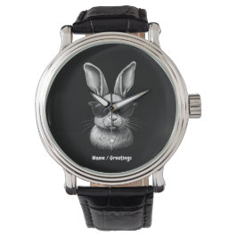 サングラス付きかわいいバニー顔 子供へ 腕時計