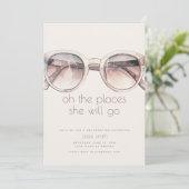 サングラス付きの移住パーティー招待状テンプレート 招待状 (スタンド正面)