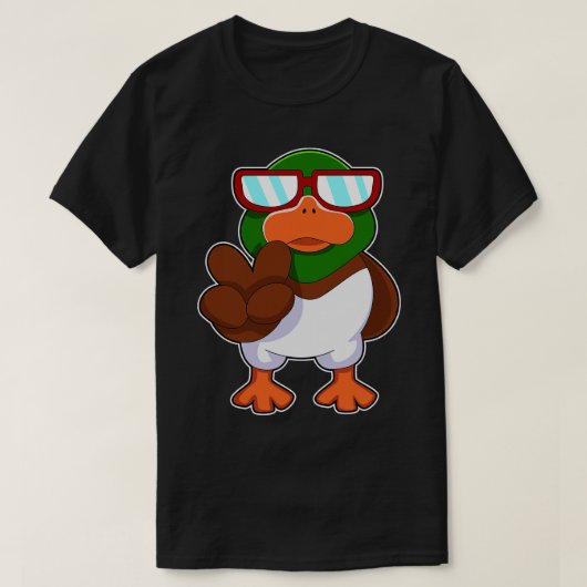 サングラス付きアヒル1 Tシャツ (デザイン正面)