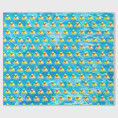 サングラス付きイエローゴムアヒル ラッピングペーパー (フラット)