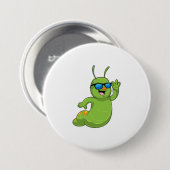 サングラス付きキャタピラー 缶バッジ (正面&裏面)