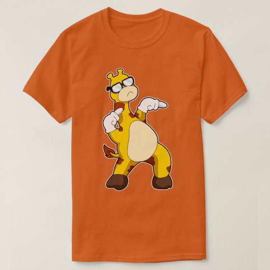 サングラス付きキリン2 Tシャツ (デザイン正面)