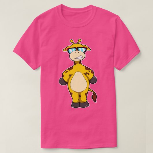 サングラス付きキリン3 Tシャツ (デザイン正面)