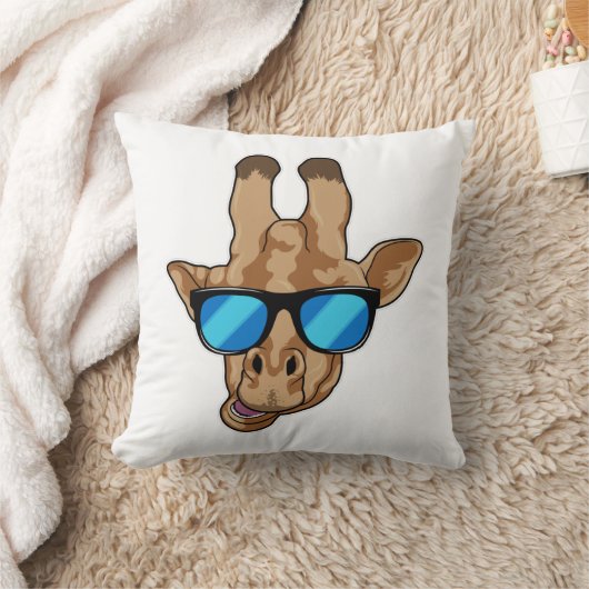 サングラス付きキリン クッション (ブランケット)