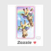 サングラス付きギラッフェ シール (シート)