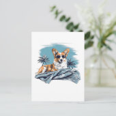 サングラス付きコルギビーチ ポストカード (スタンド正面)