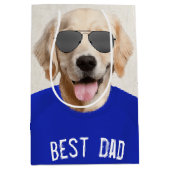 サングラス付きゴールデンレトリバーパパ ミディアムペーパーバッグ (正面)