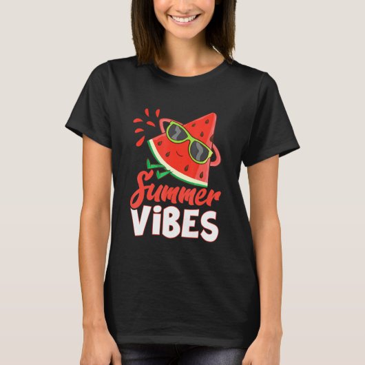 サングラス付きサマースイカ Tシャツ (正面)