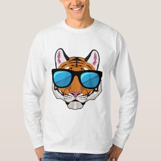 サングラス付きタイガー Tシャツ (正面)