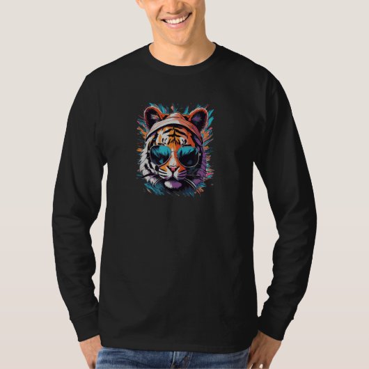 サングラス付きタイガー Tシャツ (正面)