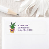 サングラス付きパイナップルパーソナライズされた ラベル (インサイチュ)