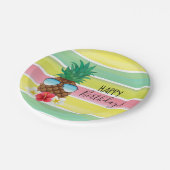 サングラス付きパイナップル ペーパープレート (アングル)