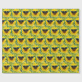 サングラス付きヒマワリ ラッピングペーパー (フラット)