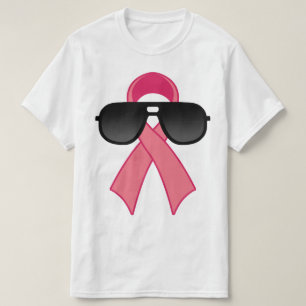 サングラス付きピンクリボン Tシャツ