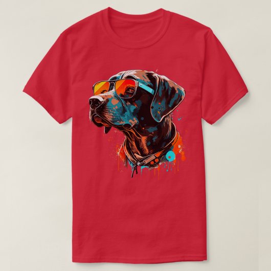 サングラス付きポインター犬5 Tシャツ (デザイン正面)