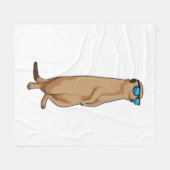 サングラス付きメルカット フリースブランケット (正面(横))