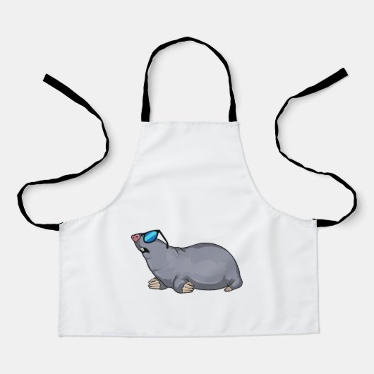 サングラス付きモグラ エプロン (正面)