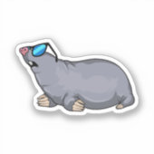 サングラス付きモグラ シール (正面)