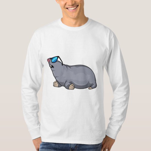 サングラス付きモグラ Tシャツ (正面)