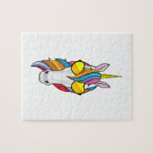 サングラス付きユニコーン ジグソーパズル (横)