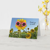 サングラス付き感謝していひまし カード (黄色い花)