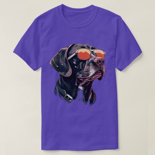 サングラス付き指針犬3 Tシャツ (デザイン正面)