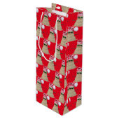 サングラス付き熱帯クリスマスサンド雪だるま ワインギフトバッグ (正面アングル)