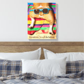 サングラス付き犬お尻 キャンバスプリント (インサイチュ (寝室))