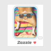 サングラス付き犬お尻 シール (シート)