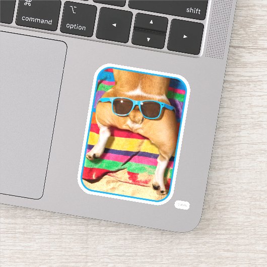 サングラス付き犬お尻 シール (詳細)