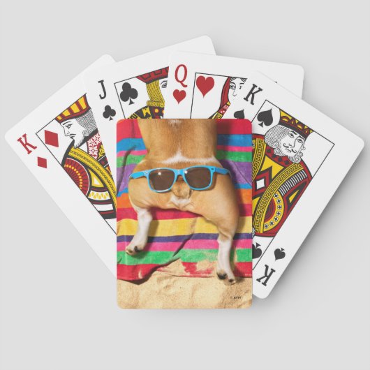 サングラス付き犬お尻 トランプ (裏面)