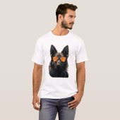 サングラス付き羊飼い犬Malinois Tシャツ (正面フル)