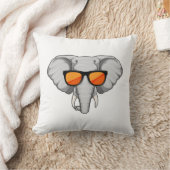 サングラス付き象 クッション (ブランケット)