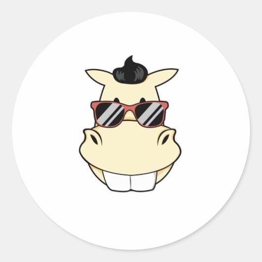 サングラス付き馬 ラウンドシール (正面)