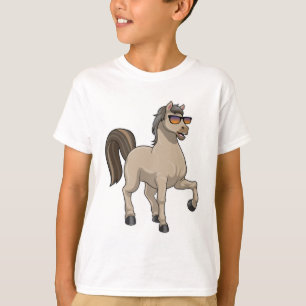 サングラス付き馬 Tシャツ