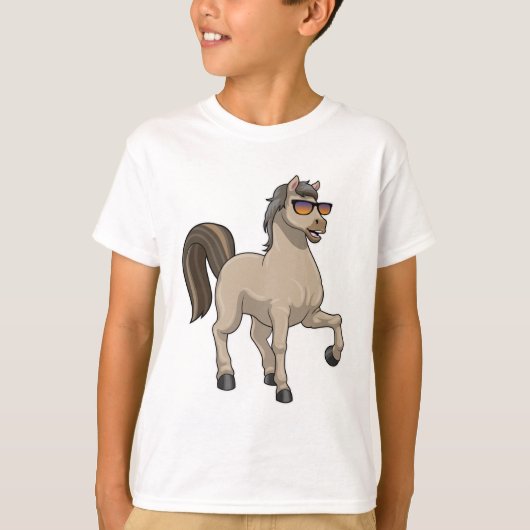 サングラス付き馬 Tシャツ (正面)