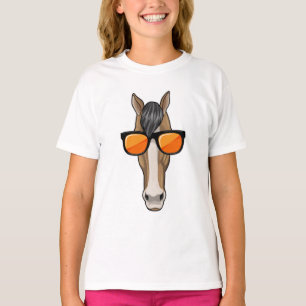 サングラス付き馬 Tシャツ