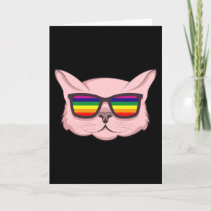 サングラス付きLGBT猫LGBTプライド月LGBTQ カード